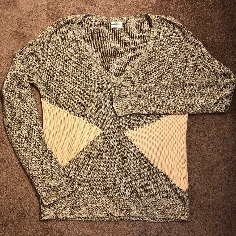 Madewell Wallace Geometric V-Neck Sweater, Large